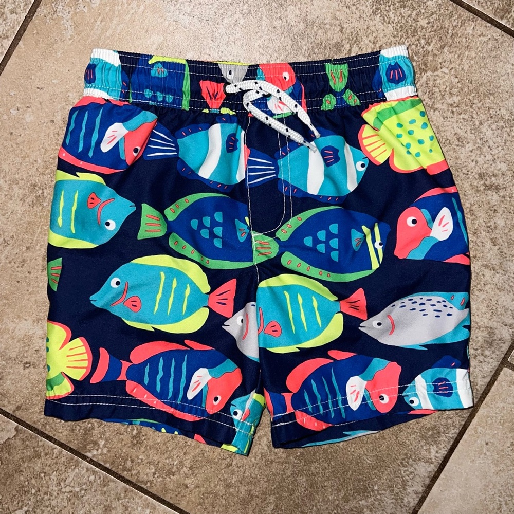 Carter’s Boys Drawstring Swim Trunks Fish 3T